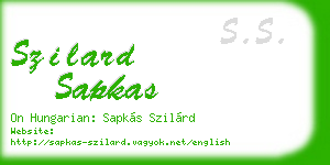 szilard sapkas business card